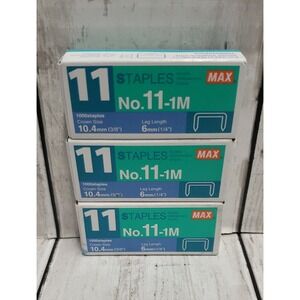 3 boxes - Max USA No11-1M No.11 Staples For HD-11FL * E11FLSK * E11UFL 1000/box
